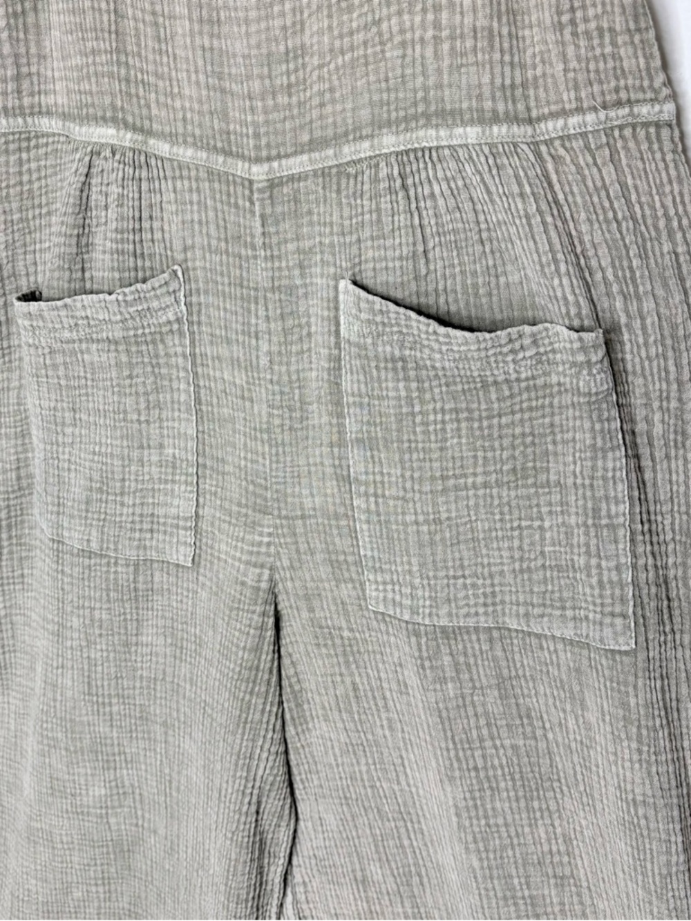 Anthropologie Maronie Gauze Overalls Jumpsuit Brown Gray Wide Leg Cotton Small - Picture 5 of 9